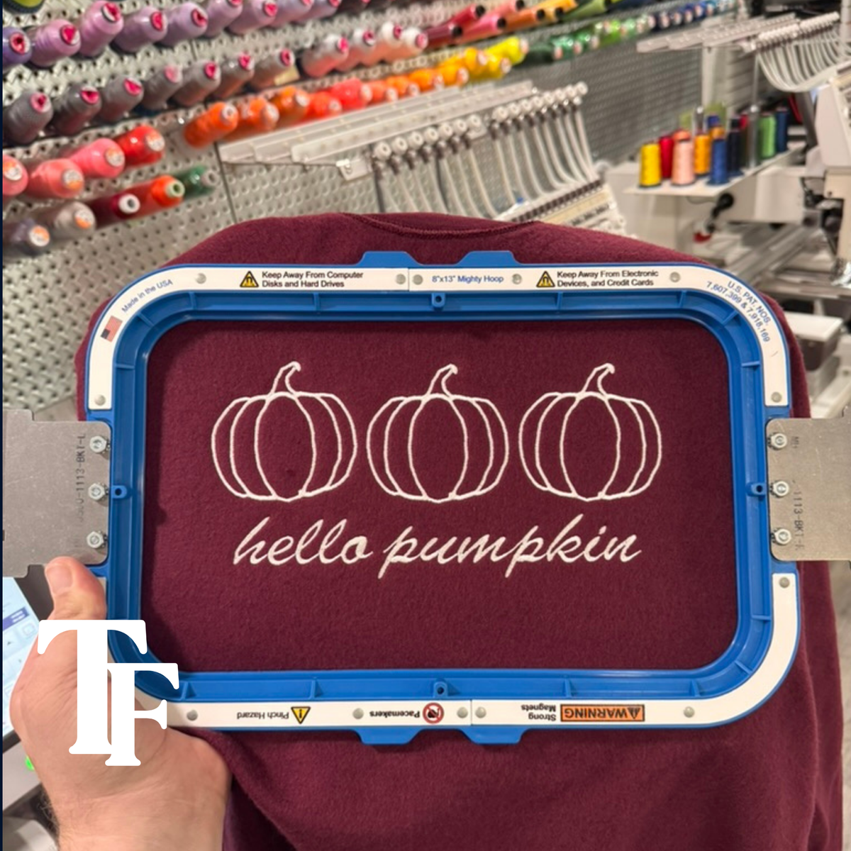 Embroidered Hello Pumpkin (inside out sweatshirt)