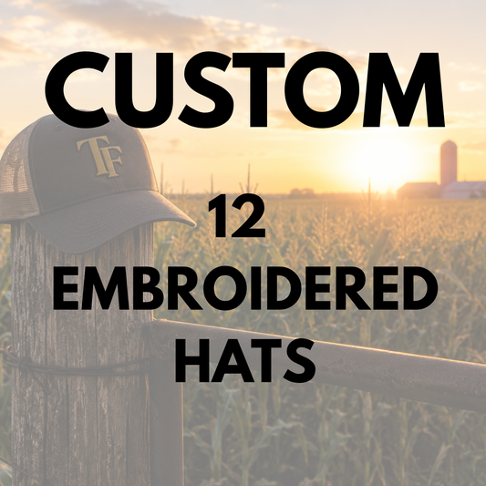 12 CUSTOM EMBROIDERED HATS