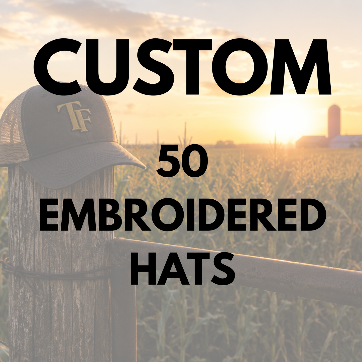50 CUSTOM EMBROIDERED HATS