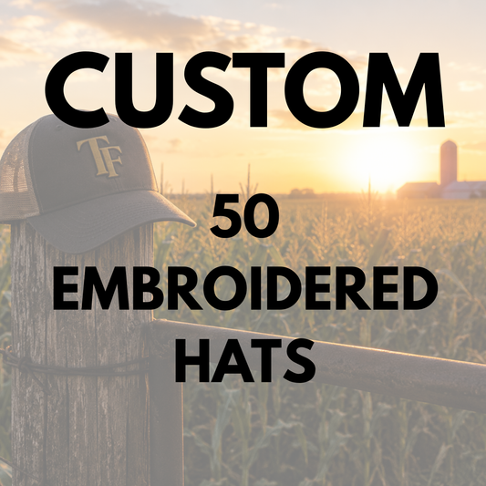 50 CUSTOM EMBROIDERED HATS