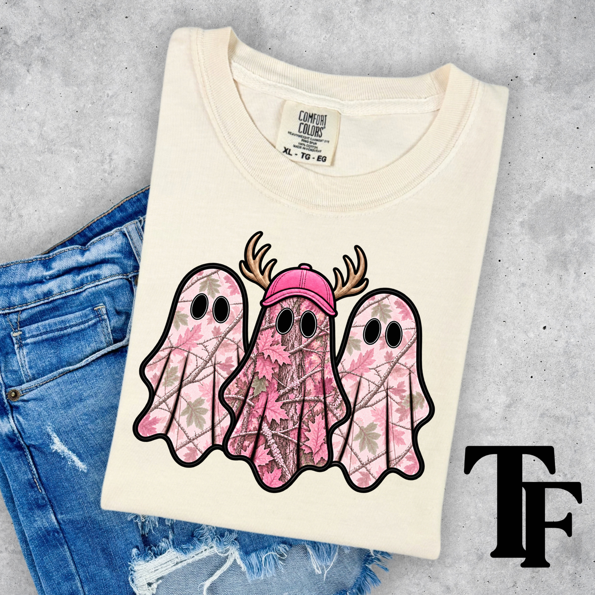 Camo Ghost Tee - pink