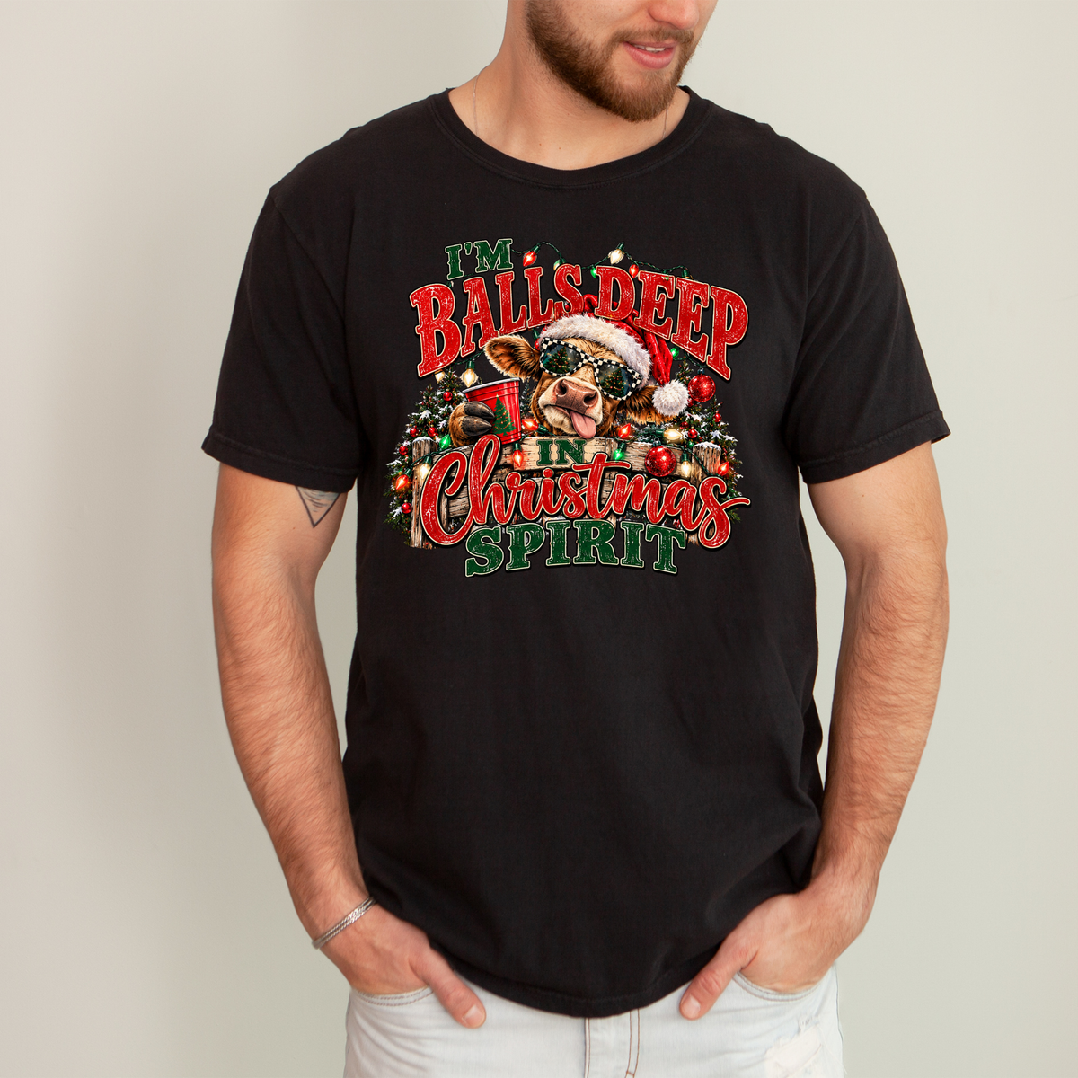 Balls Deep in Christmas Spirit - Graphic Apparel