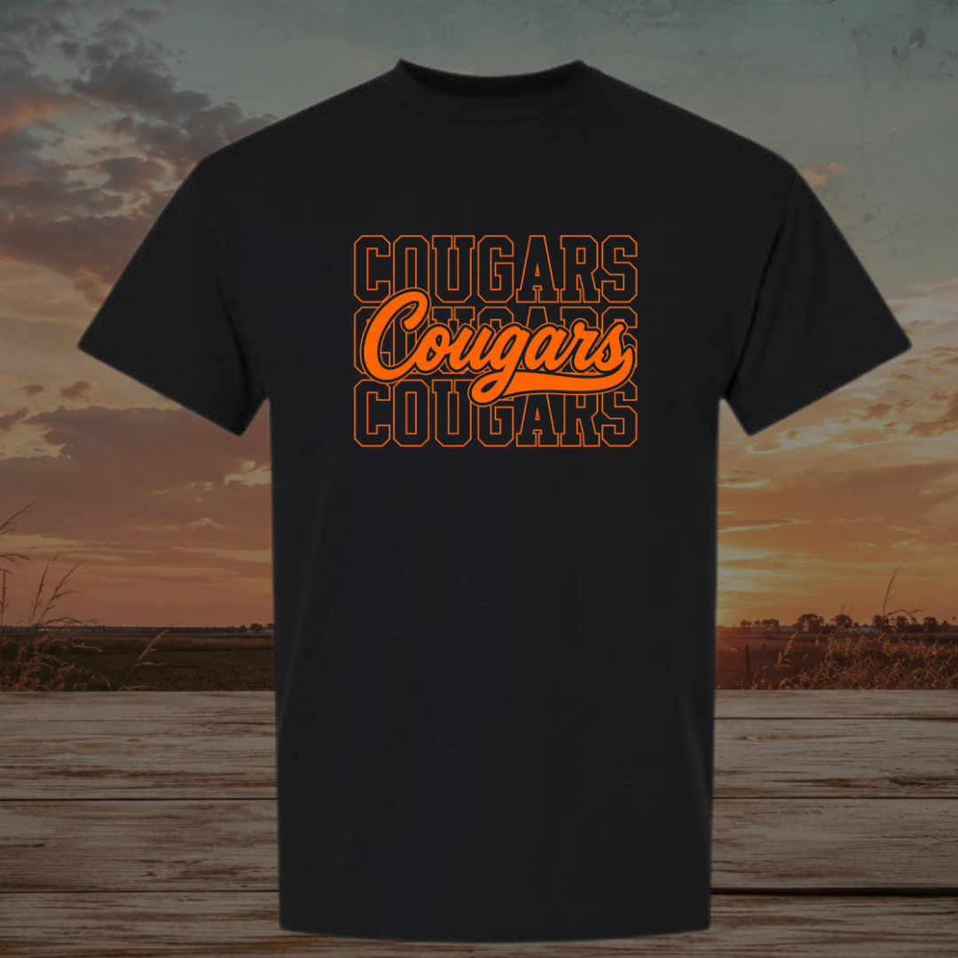 Orange Stacked Cougars