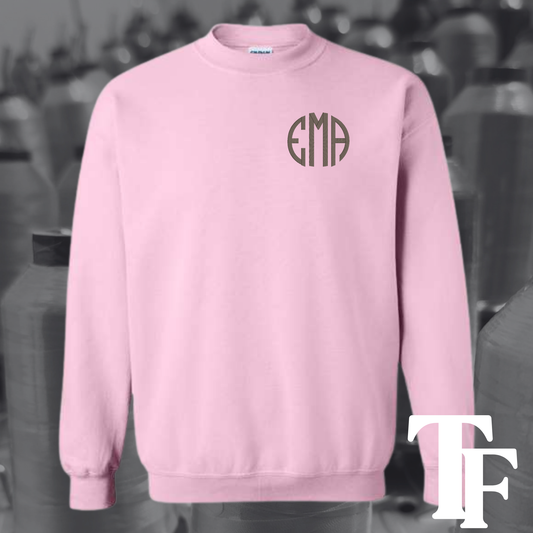 Custom Monogram **Embroidered Crewneck**