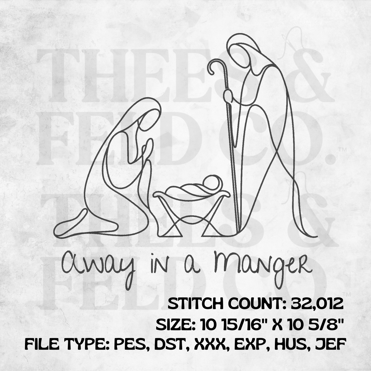 Away in a Manger Embroidery File