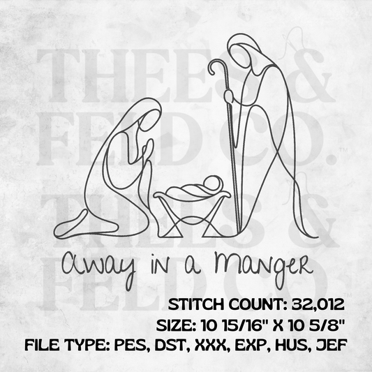 Away in a Manger Embroidery File