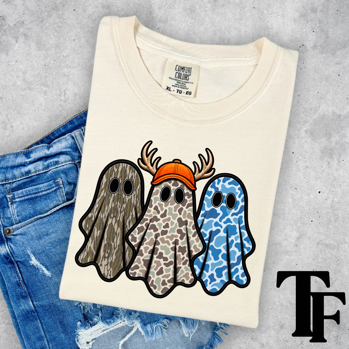 Camo Ghost Tee - blue