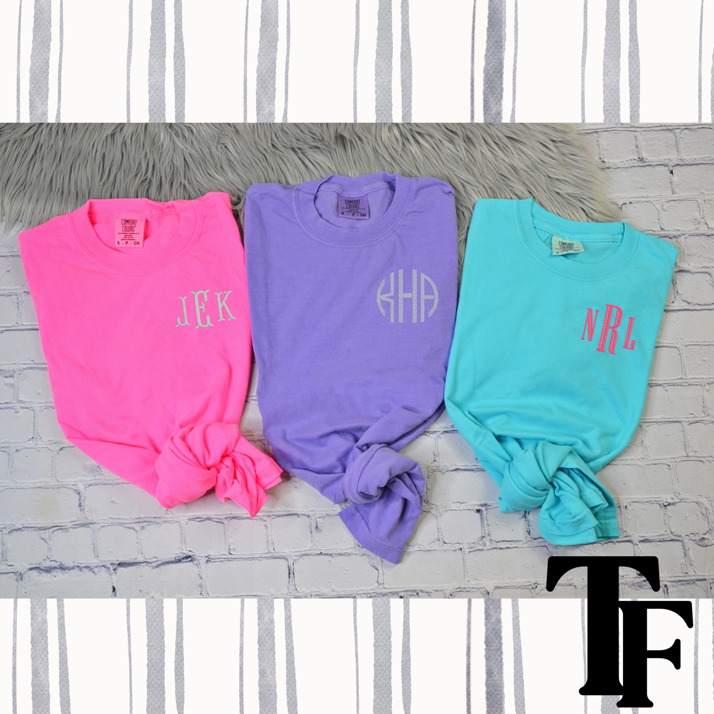 Custom Monogram **Embroidered Comfort Color Tee**