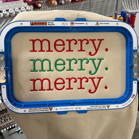 Merry Merry Merry Embroidery Sweatshirt