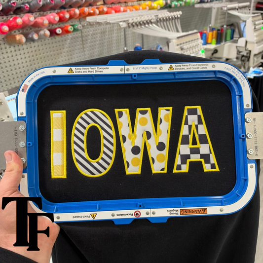 IOWA Embroidery Applique Sweatshirt