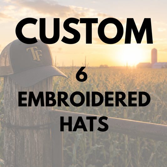 6 CUSTOM EMBROIDERED HATS