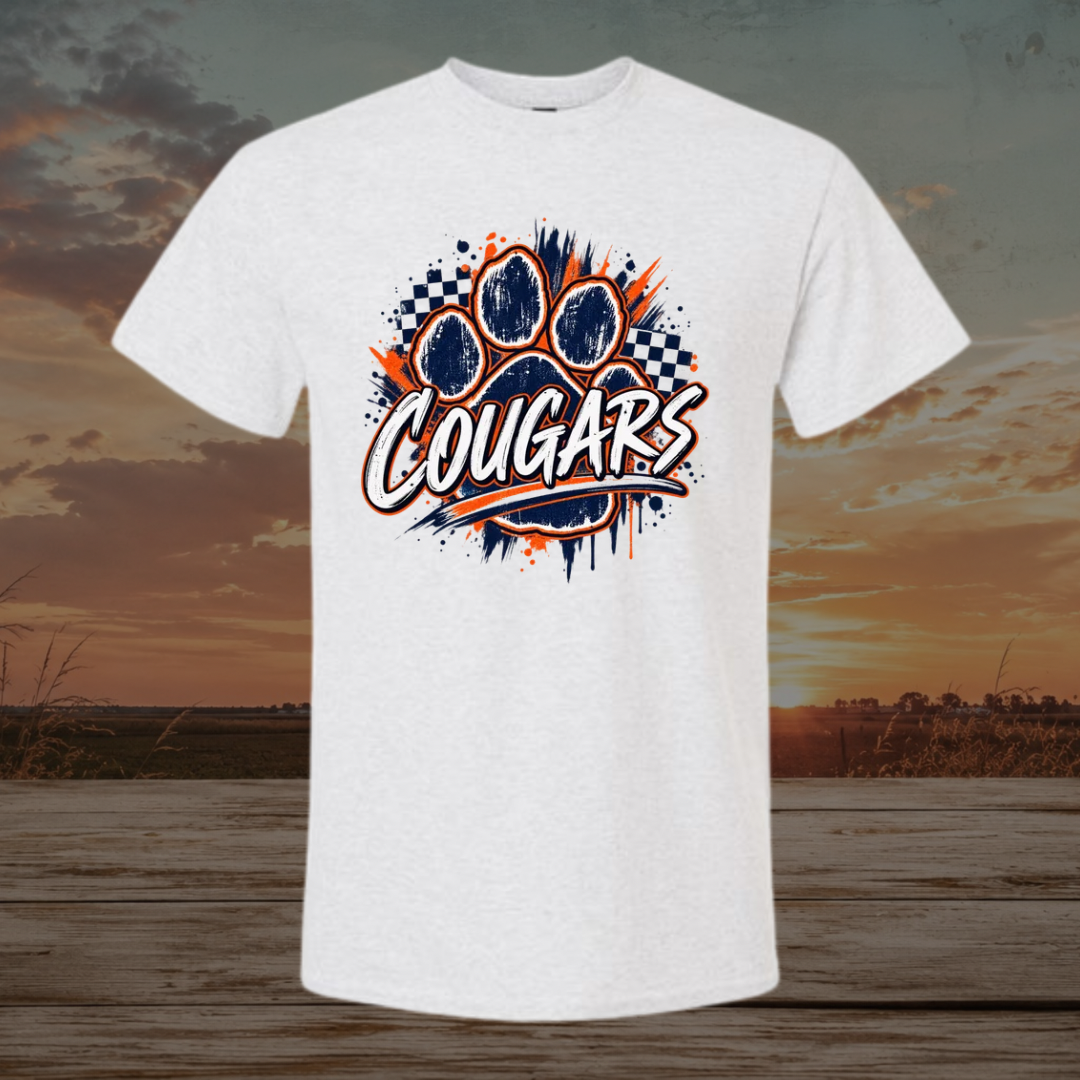 Paw Print Splatter Cougars