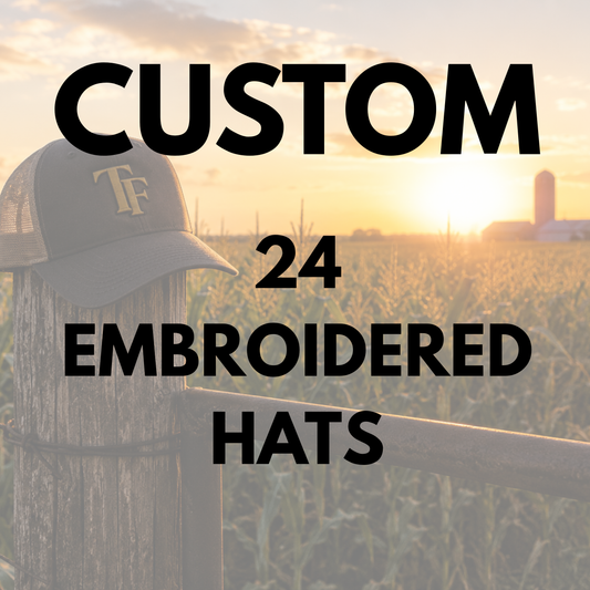24 CUSTOM EMBROIDERED HATS