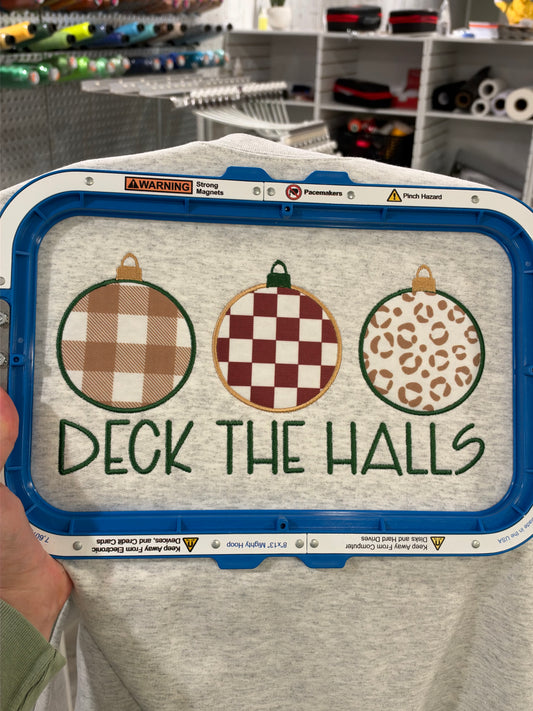 Deck The Halls Embroidered Crewneck